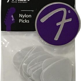 Fender 351 Classic Nylon Guitar Picks – 0.60mm Medium Gauge, 12-Pack (White)