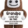 Handmade Crochet Bigfoot Grandpa Gift – Funny Retirement, Birthday & Father’s Day Desk Decor for Papas & Great Grandfathers