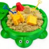 Estairkas Mini Turtle Sandbox with Lid – Desktop Zen Garden Kit for Stress Relief, Office Desk Decor, and Funny Coworker Gifts