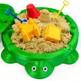 Estairkas Mini Turtle Sandbox with Lid – Desktop Zen Garden Kit for Stress Relief, Office Desk Decor, and Funny Coworker Gifts