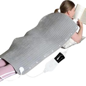 XXL Electric Heating Pad for Back Pain Relief - 40x20 Inch Extra Large Moist Heat Wrap with 6 Heat Settings, Auto Shut-Off, Machine Washable