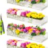 4-Piece Set Clear Acrylic Rectangle Vases – 16-Inch Floral Centerpieces with Lids & Pruning Shears for Weddings, Events, & Home Dining Table Décor