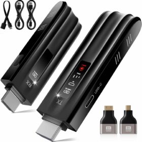 Aceele Wireless HDMI Extender 165FT - 4K Decode 1080P Output Transmitter & Receiver Kit with LED Display - Plug & Play for Home Theater, Business Presentations & Projectors