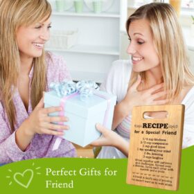 Recipe for a Great Life Bamboo Cutting Board – Unique Best Friend Gift, Birthday & Galentines Day Present for Women