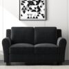 Bonzy Home 58" Modern 2-Seater Loveseat Sofa – Plush Upholstered Couch with Thick Cushions for Small Apartments, Living Rooms, and Offices