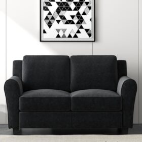 Bonzy Home 58" Modern 2-Seater Loveseat Sofa – Plush Upholstered Couch with Thick Cushions for Small Apartments, Living Rooms, and Offices