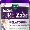 ZzzQuil PURE Zzzs Melatonin Sleep Aid Gummies - 2mg Drug-Free Supplement with Chamomile & Lavender - Wildberry Vanilla - 72 Count