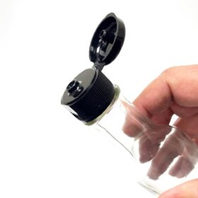 nicebottles Black Flip Top Dispenser Caps - 24/414 Thread - 36 Count Replacement Pack for 5oz & 10oz Woozy Bottles