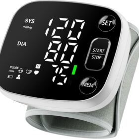 Oklar Rechargeable Wrist Blood Pressure Monitor - Portable Digital BP Machine with Adjustable Cuff, Voice Broadcast, LED Backlit Display, and 240 Memory Storage for 2 Users (Includes Carrying Case)