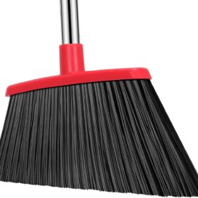 Heavy Duty 55-Inch Industrial Broom with 5-Row Bristles & Reinforced Stainless Steel Handle - Professional Indoor & Outdoor Wide Angle Sweeper for Concrete, Patio, Garage, and Home