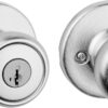 Kwikset Tylo Satin Chrome Keyed Entry Door Knob - SmartKey Re-Keyable, Pick Resistant Residential Door Handle with Lock