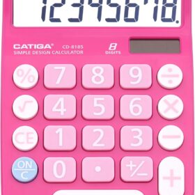 CATIGA Desktop Calculator - Solar & Battery Powered, 8-Digit LCD Display with Large Keys (Model CD-8185)