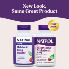 Natrol Melatonin 10mg Fast Dissolve Tablets - Sleep Aid for Adults, Strawberry Flavor, 100 Count