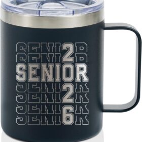 Class of 2026 Graduation Gift for Men & Women – Insulated Stainless Steel Coffee Mug with Leak-Proof Lid – 12oz Senior Tumbler