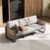 ZANDOR 3-Seater Outdoor Patio Sofa - Grey Powder-Coated Aluminum Frame with All-Weather, Washable Cushions