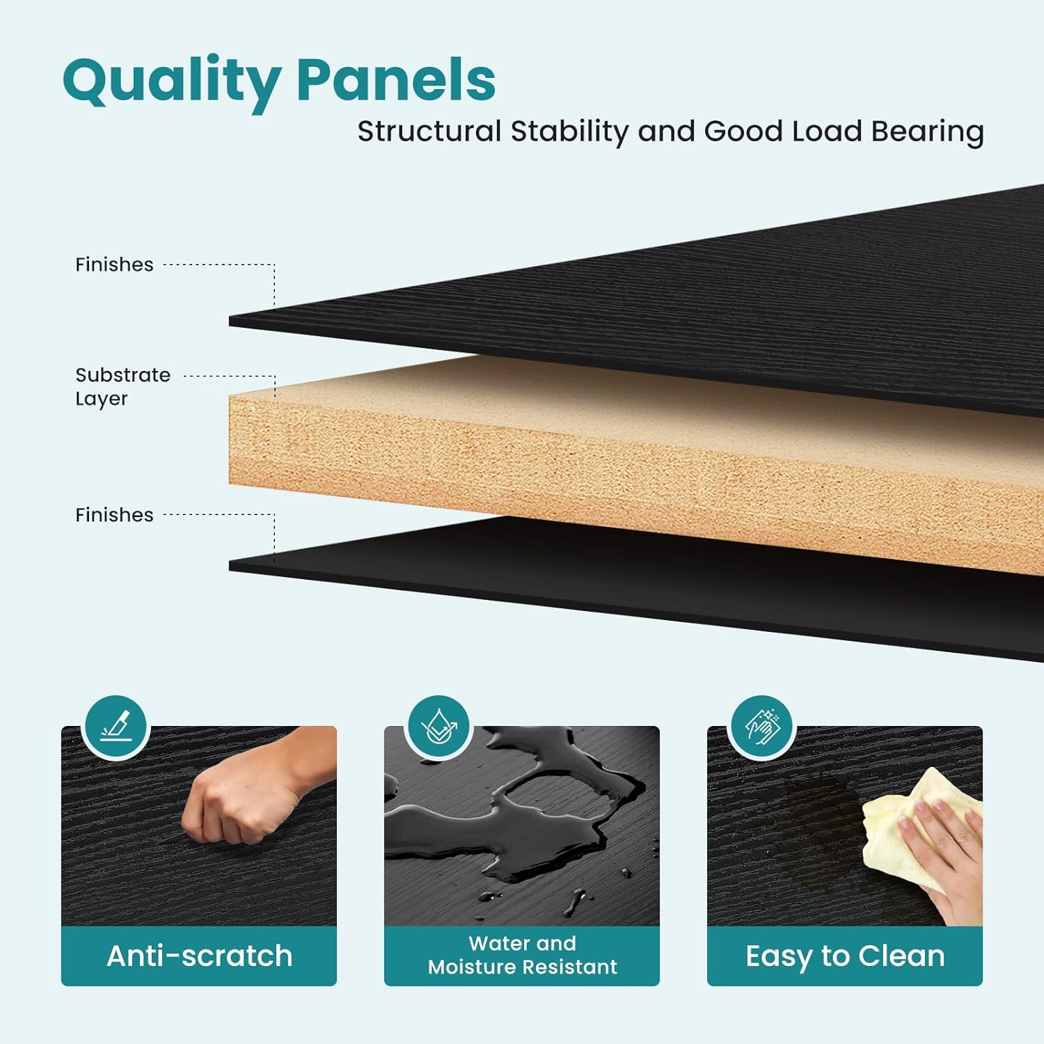 NEWBULIG 31.5 Inch Small Computer Desk - Modern Home Office Writing Table with Sturdy Metal Frame, Scratch-Resistant Wood Top for Study & Work (Black)