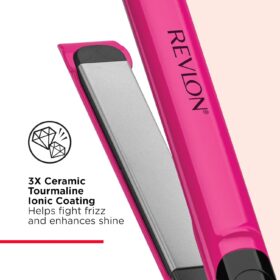 Revlon Smooth Brilliance 1-Inch Ceramic Flat Iron | Advanced Ionic 3X Coating for Sleek Styles