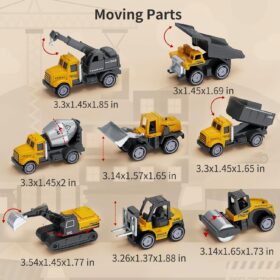 Deluxe Construction Sand Kit with 2.2 lbs Magic Sand, 8 Alloy Trucks, Inflatable Sandbox & Molds - Ultimate Sensory Playset for Boys & Girls