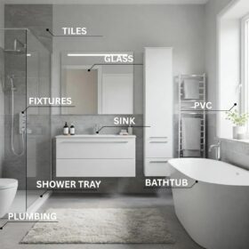 Clear Silicone Caulk with Finishing Tool – 100% Waterproof Kitchen & Bathroom Sealant, Crack & Mold Resistant, Interior & Exterior Use (4oz)