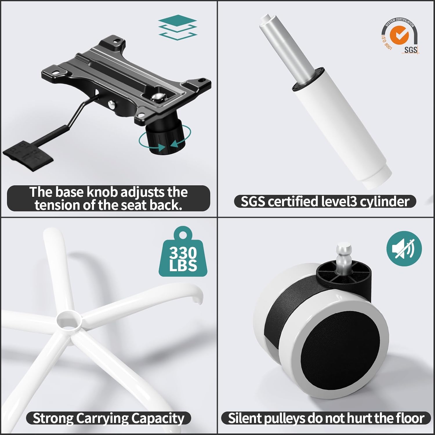 TRALT Ergonomic Mesh Office Chair – High Back Desk Chair with 330lb Capacity, 90°-120° Recline, and 360° Swivel Wheels (Beige)