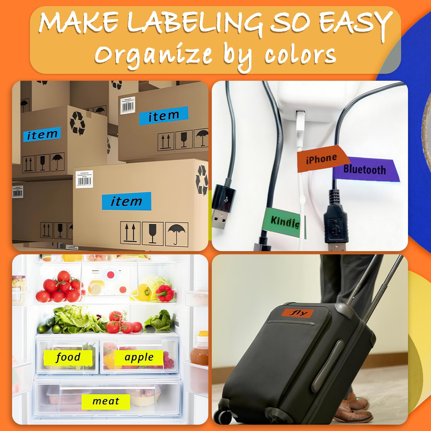 SWRT 6-Pack Rainbow Colored Duct Tape – Heavy Duty, Waterproof & Tearable Multi-Pack for DIY Arts & Crafts, Home Repairs, and Outdoor Use