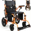 YF001S Zygenair Lightweight Foldable Electric Wheelchair for Adults – 500W Motor, 13Ah Battery, 15 Mile Range & Travel Friendly (Orange)
