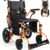 YF001S Zygenair Lightweight Foldable Electric Wheelchair for Adults – 500W Motor, 13Ah Battery, 15 Mile Range & Travel Friendly (Orange)