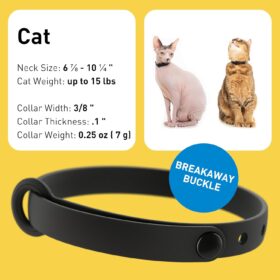 Nuvuq Silicone Cat Collar - Lightweight, Soft Breakaway Safety Collar with Bell Ring - Adjustable, Non-Fraying & Hypoallergenic for Kittens & Cats (6 ⅞” to 10 ¼”, Black)