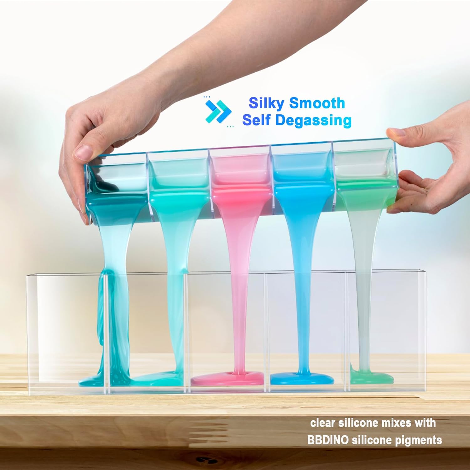 BBDINO 38.8 Oz Platinum Silicone Mold Making Kit – 1:1 Mix Ratio 30A Liquid Rubber for Resin, Concrete, Jewelry & Candle Casting