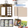 Ultimate Pocket Watercolor Travel Kit – 24 Color Portable Paint Set with Wooden Palette, Brushes & Sketchbooks