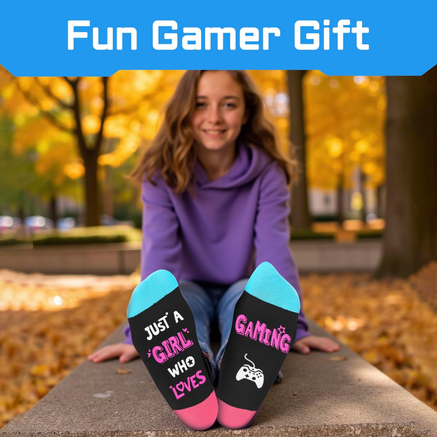 Women's Novelty Crew Socks - Cute Horror Movie & Gamer Gifts for Girls