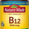 Nature Made Vitamin B12 3000 mcg, 40 Fast Dissolve Sublingual Tablets - Sugar Free Energy Metabolism Support