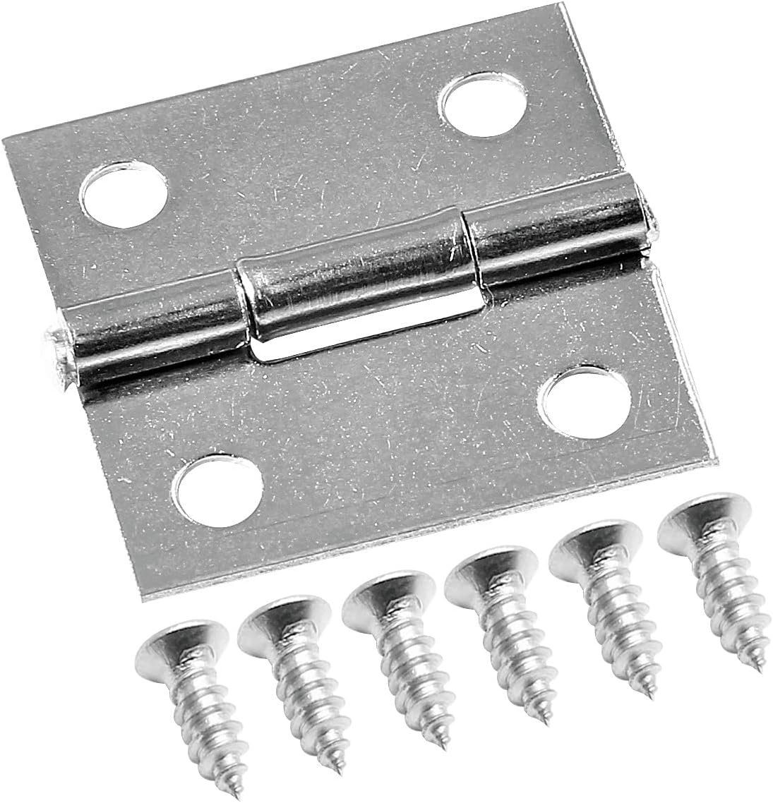 Piutouyar 6-Pack 1 Inch Stainless Steel Butt Hinges – Mini Folding Hardware with Screws for Cabinets, Jewelry Boxes, and DIY Crafts