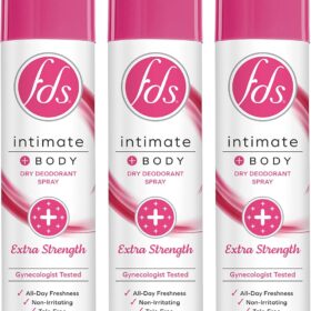 FDS Feminine Intimate Deodorant Spray - Extra Strength 3 Pack (2 oz Each) - pH Balanced, Talc-Free & Gynecologist Tested for All Day Freshness