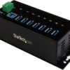StarTech.com 7-Port Industrial USB 3.0 Hub - 5Gbps Metal DIN Rail Mount - 48V DC Powered, ESD & Surge Protected - TAA Compliant USB Expander (ST7300USBME)