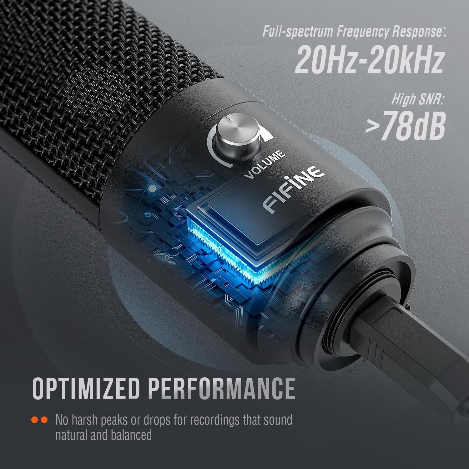 FIFINE K669B USB Microphone – Plug & Play Metal Condenser Mic for PC, PS4, Streaming, and Vocals