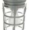 Designers Edge L1706 Vandal Resistant Security Light - Heavy Duty Industrial Cage Ceiling Mount with Tempered Glass Lens, Silver, 150W