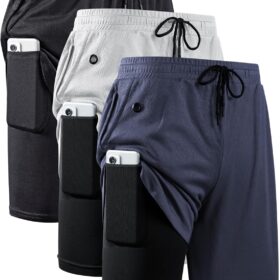 JWJ Men's 2-in-1 Running Shorts – Quick Dry Athletic Gym Workout Shorts with Liner & Side Pockets