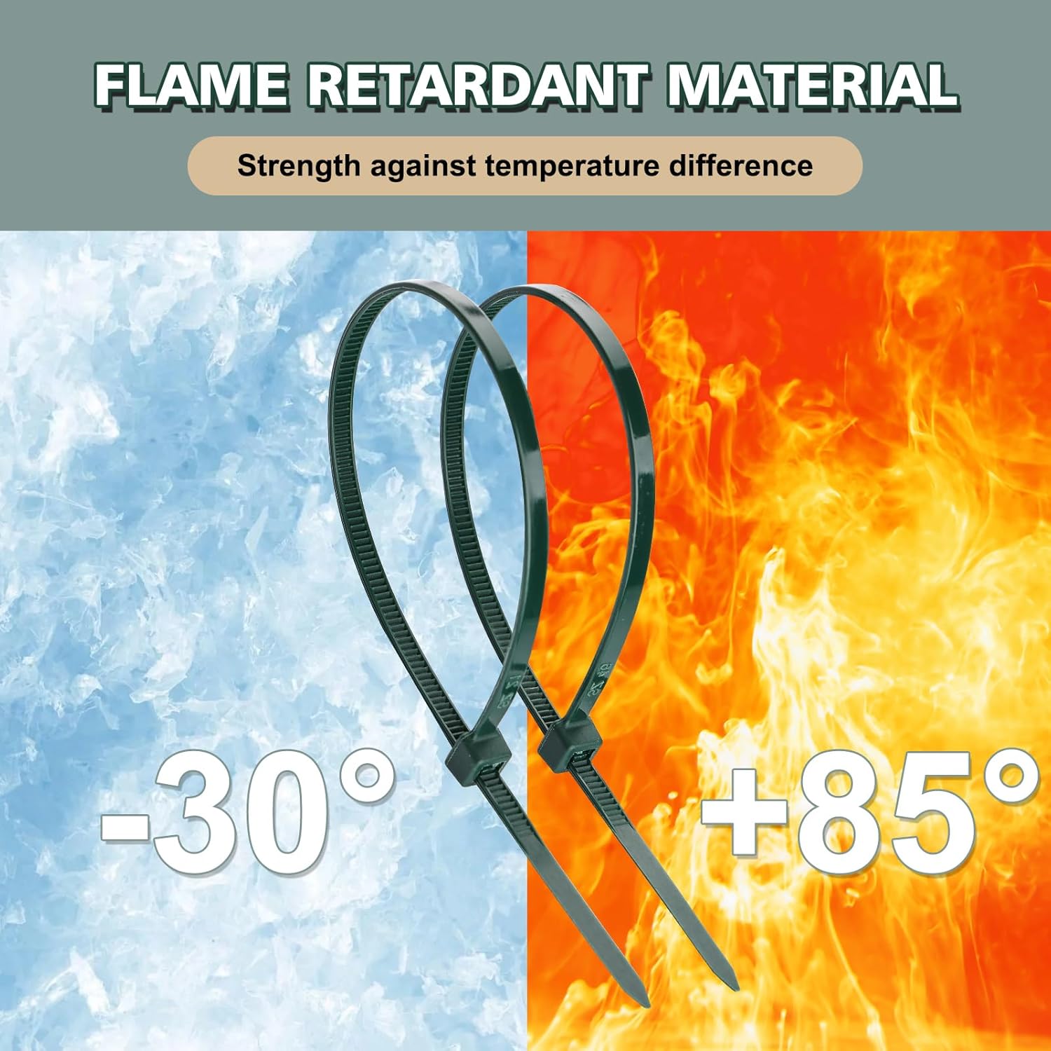 200-Pack 8 Inch Green Cable Ties, Heavy Duty Nylon Zip Ties for Gardening, 45 LB Tensile Strength, Weather Resistant Outdoor Wire Ties for Plants and Securing