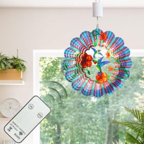 Battery Operated Wind Spinner Motor with Remote Control – 20 RPM Rotating Display Hook for Wind Chimes, Suncatchers, Garden Decor & Holiday Ornaments