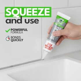 Gray Silicone Caulk Sealant – 50ml No-Gun Squeeze Tube for Wood, Kitchen, Bathroom & Windows – Waterproof & Flexible