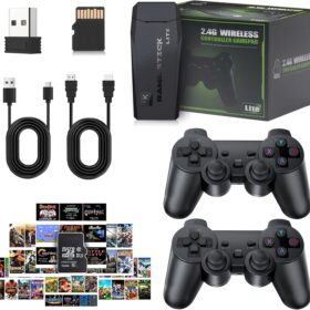 Retro Game Console with 20,000+ Games, 64GB HDMI Stick Dual Wireless Controllers, Plug & Play 4K TV Arcade System for Kids & Adults