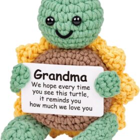 Best Grandma Gifts - Handmade Crochet Turtle with Sunflower Shell - Unique Emotional Support Toy for Grandkids - Heartwarming Birthday, Christmas & Mother's Day Present for Grandmother