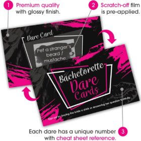 Bachelorette Party Scratch Off Dare Cards – 52 Hilarious & Naughty Party Games for Bride Tribe & Girls Night