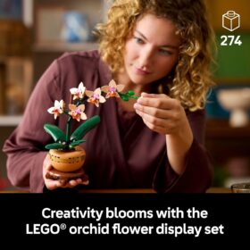 LEGO Botanicals Mini Orchid 10343: Artificial Flower Building Kit for Adults, Unique Home Office Desk Decor & DIY Hobby Set