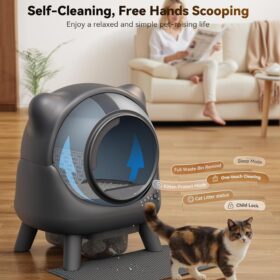 FEELNEEDY Self-Cleaning Cat Litter Box with App Control - Automatic Odor-Free Scooping, Smart Safety Sensors, & 65L Capacity for Multi-Cat Homes