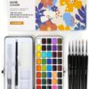 Grabie 50 Colors Watercolor Paint Set with 6 Detail Brushes - Portable Travel Kit for Beginners, Artists, & Plein Air Painting