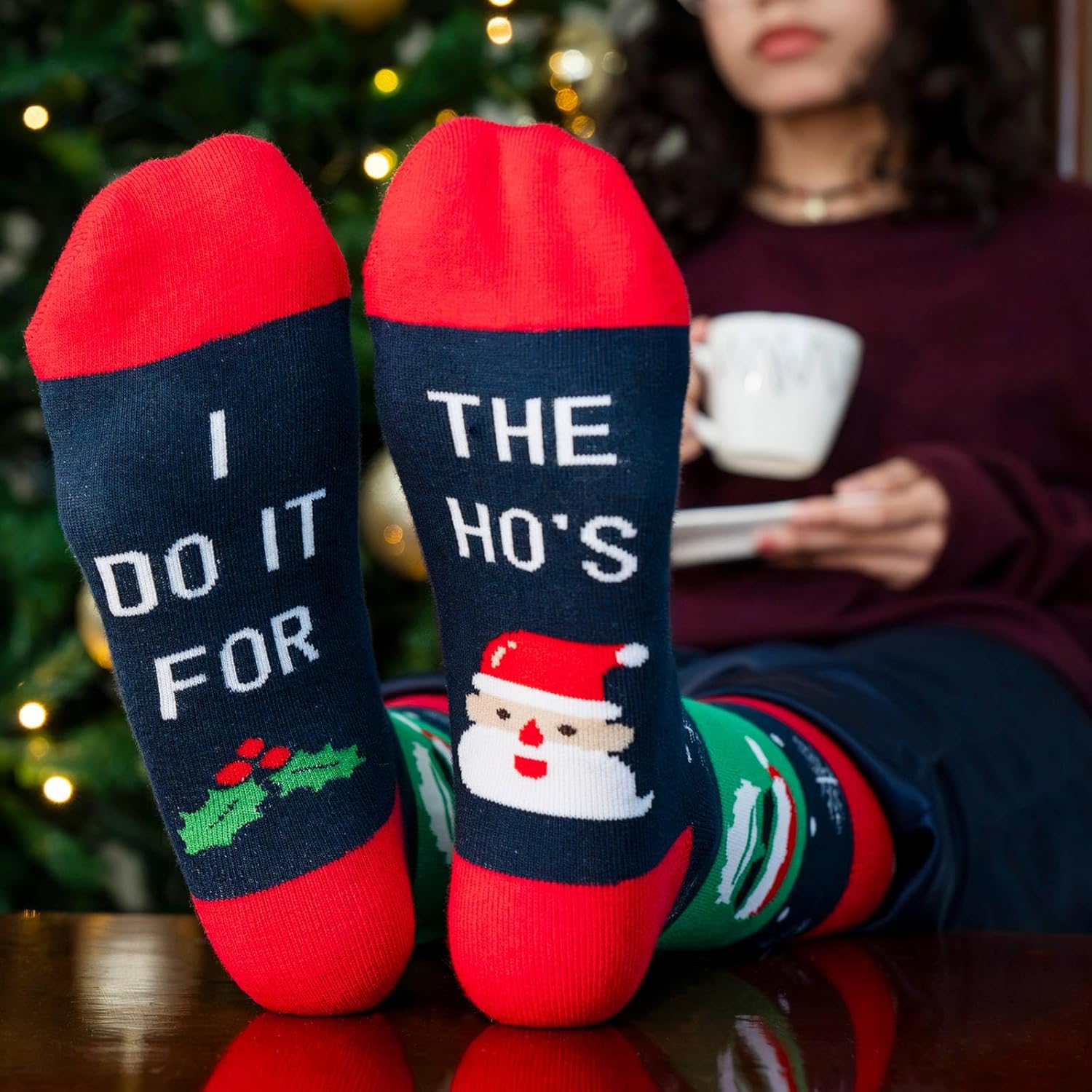 IRISGOD Novelty Christmas Socks – Funny & Festive Unisex Stocking Stuffers for Men & Women