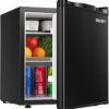 EUHOMY 1.7 Cu.Ft Mini Fridge with Reversible Door – Compact Single Door Refrigerator, Adjustable Thermostat & Energy Saving Design – Ideal for Bedroom, Office, and Dorms (Black)