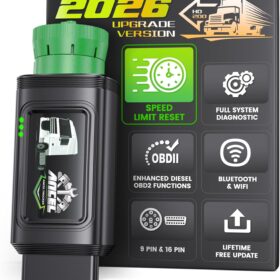 ANCEL HD200 Bluetooth Heavy Duty Truck Scanner | J1939/J1708 Diesel Code Reader & Speed Limiter Reset Tool for Cummins & Caterpillar | Lifetime Free Updates